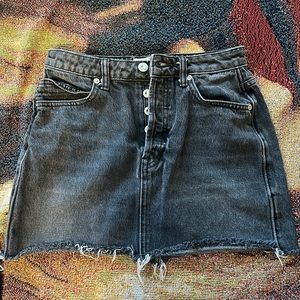 Free People Black Denim Skirt (25)